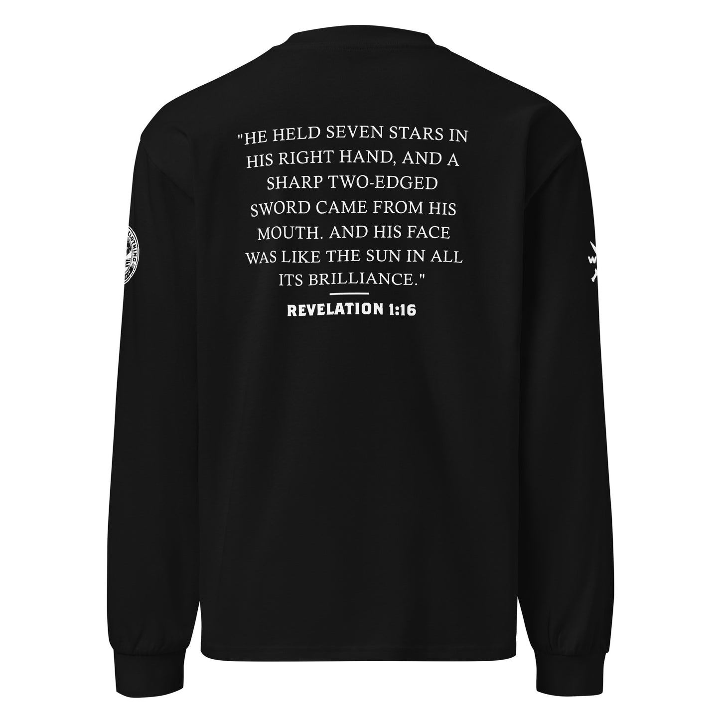 Rev 1:16 White Sword of the Spirit Men's Premium Heavyweight Long Sleeve Shirt