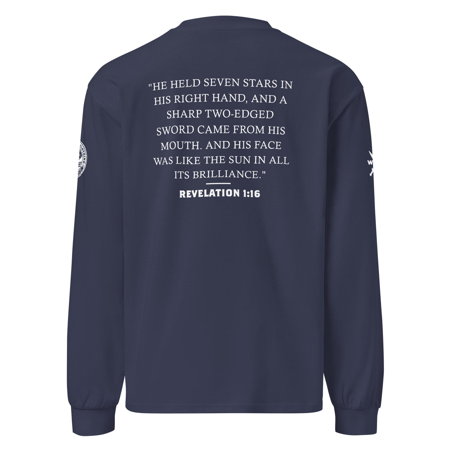 Rev 1:16 White Sword of the Spirit Men's Premium Heavyweight Long Sleeve Shirt