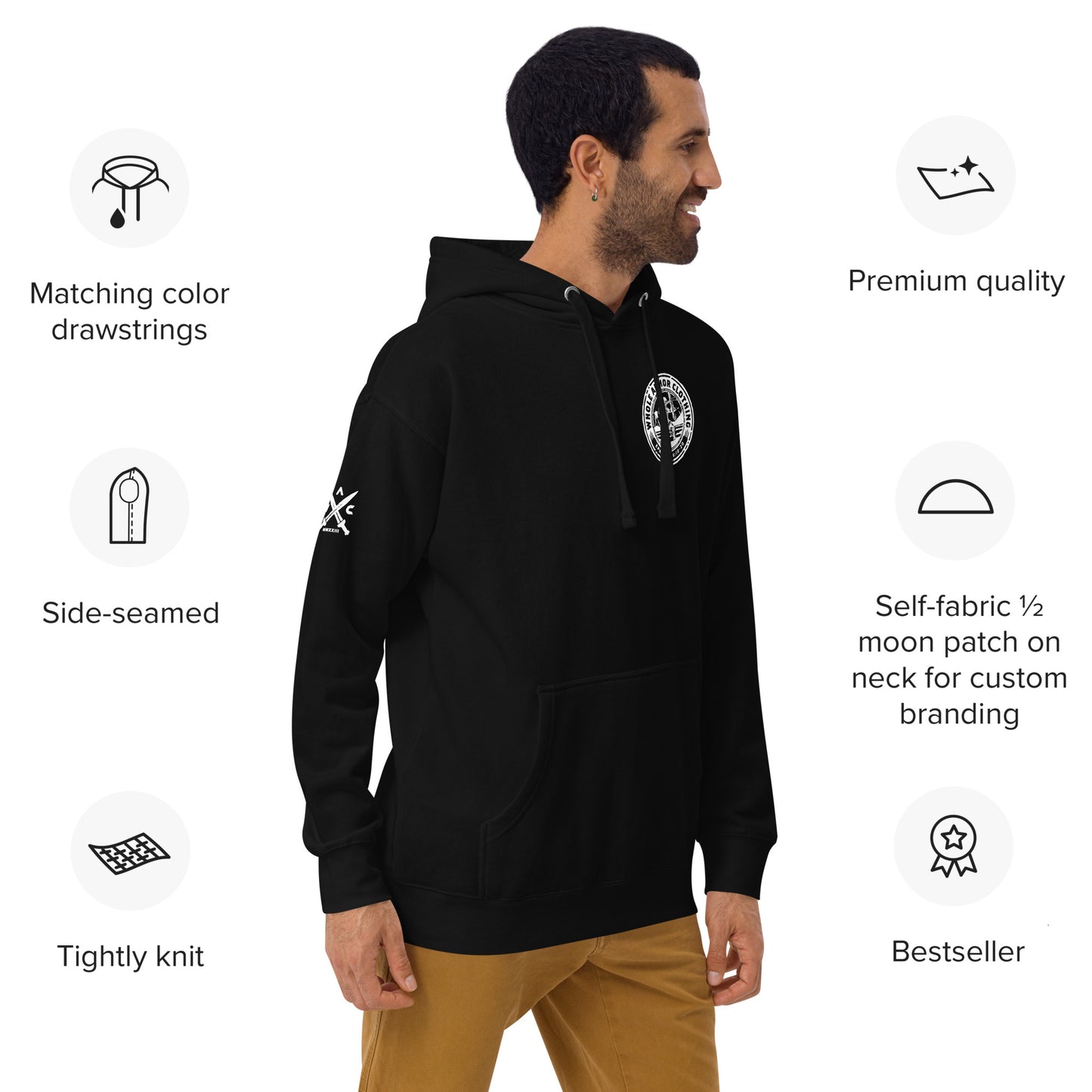 Whole Armor Clothing Logo Light on Dark Unisex Hoodie