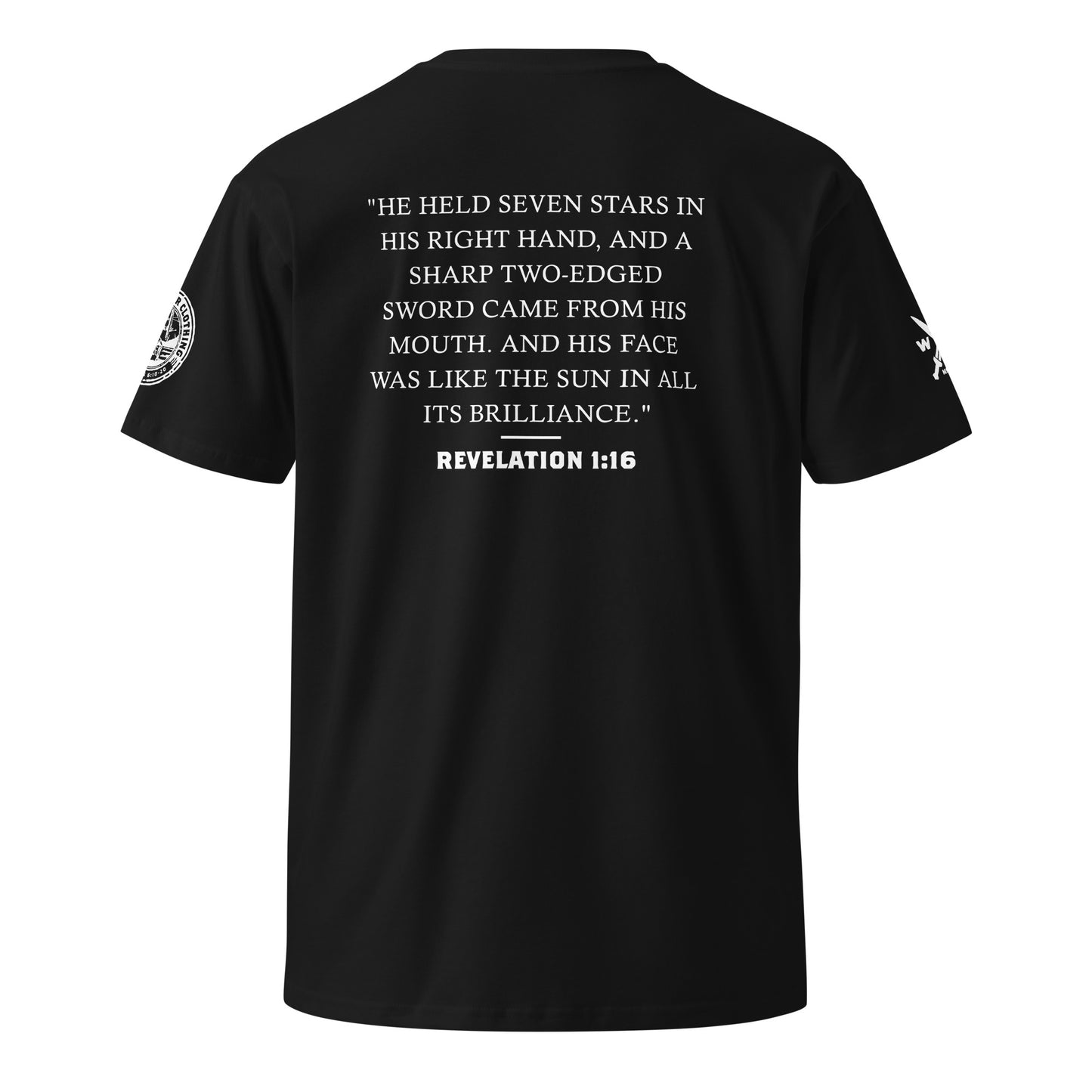 Rev 1:16 White Sword of the Spirit Men's Premium Cotton Tshirt