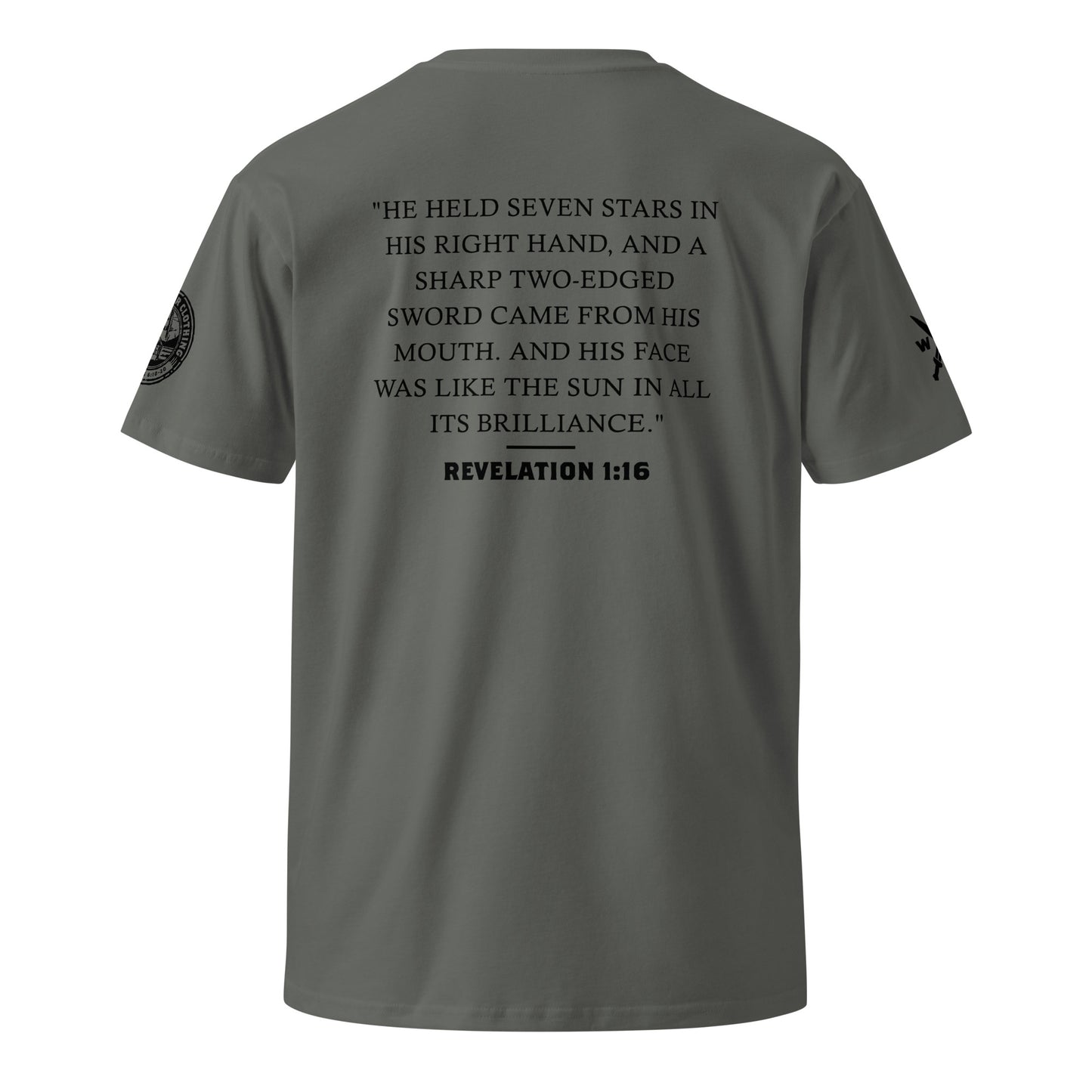 Rev 1:16 Black Sword of the Spirit Men's Premium Cotton Tshirt