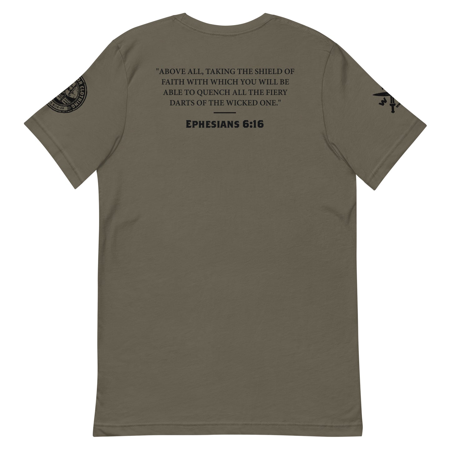 Ephesians 6:16 Black Shield of Faith Unisex T-shirt