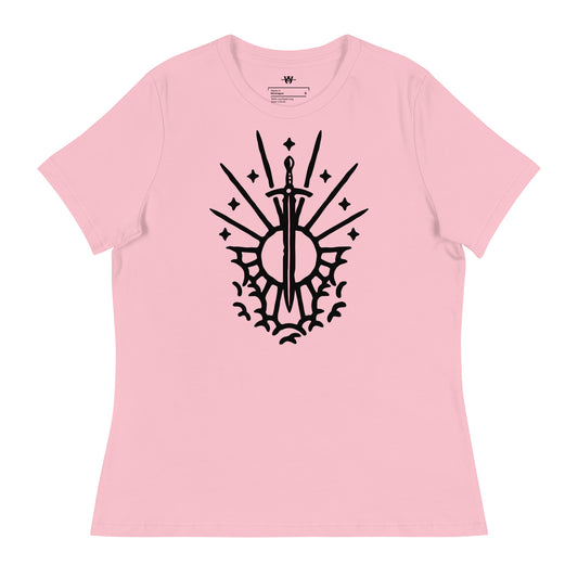 Women's Revelation 1:16 Black Sword and Sun T-shirt