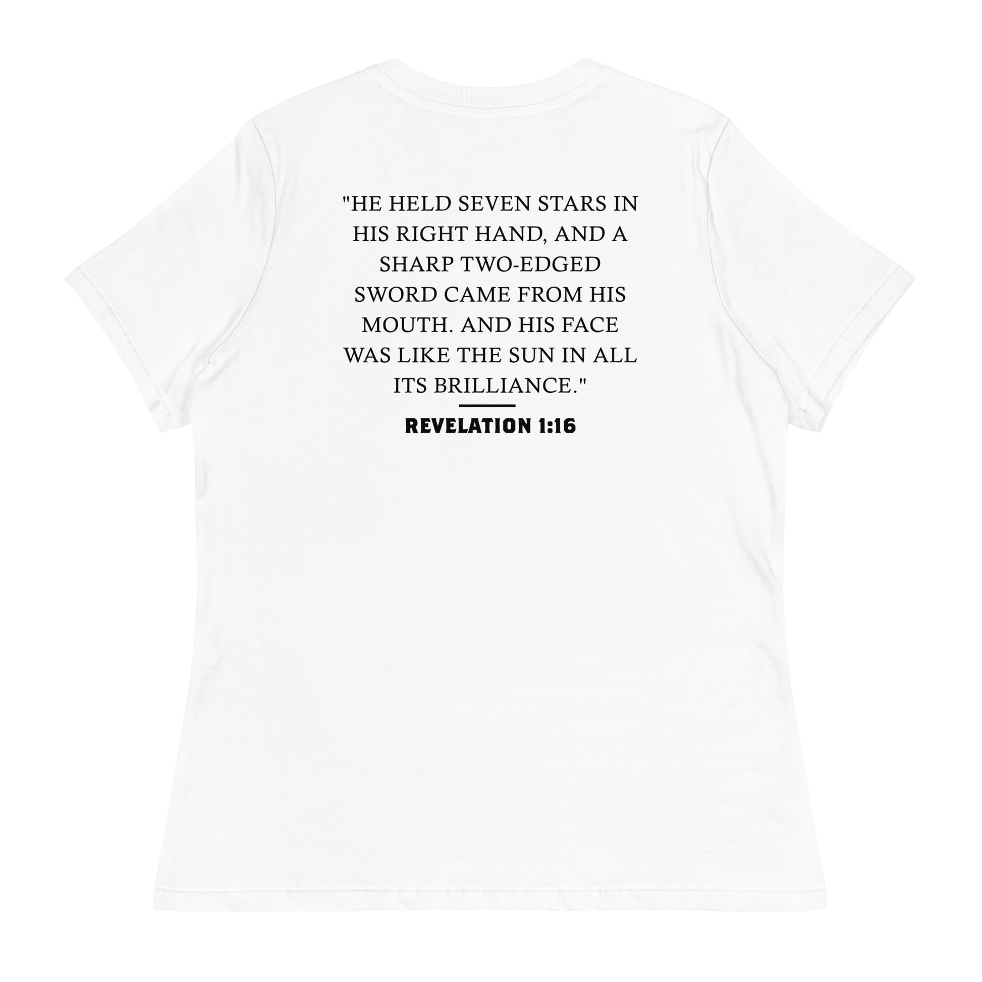 Women's Revelation 1:16 Sword and Sun T-shirt White - Whole Armor Clothing