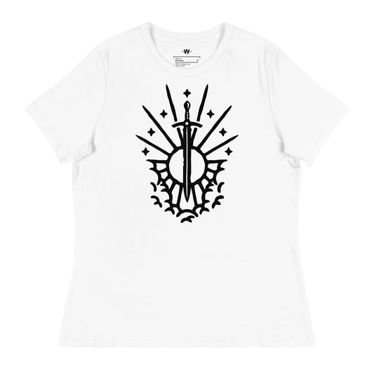 Women's Revelation 1:16 Sword and Sun T-shirt White - Whole Armor Clothing