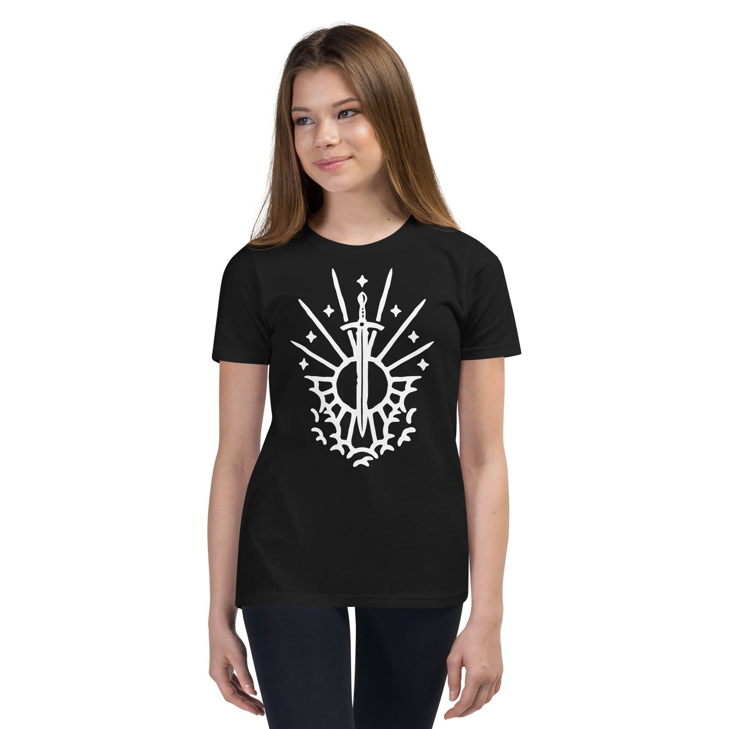 Rev 1:16 White Sword and Sun Youth Short Sleeve T-Shirt