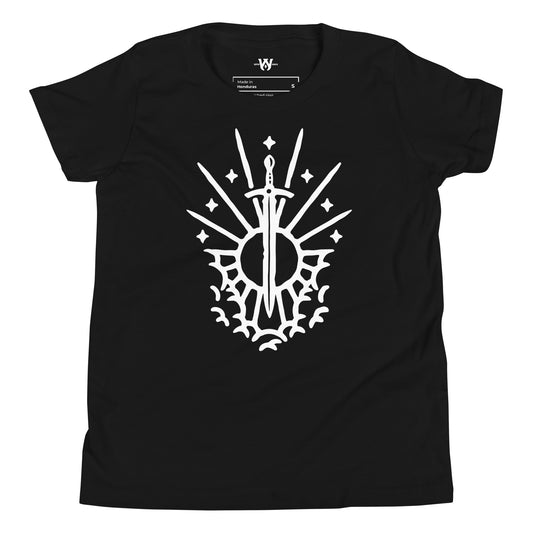 Rev 1:16 White Sword and Sun Youth Short Sleeve T-Shirt