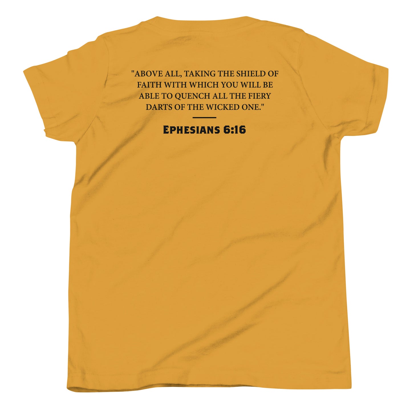 Ephesians 6:16 Black Shield of Faith Youth Short Sleeve T-Shirt