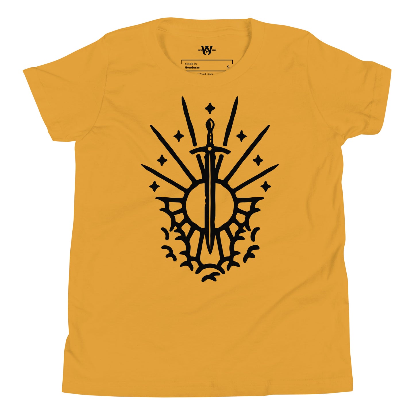 Rev 1:16 Black Sword and Sun Youth Short Sleeve T-Shirt