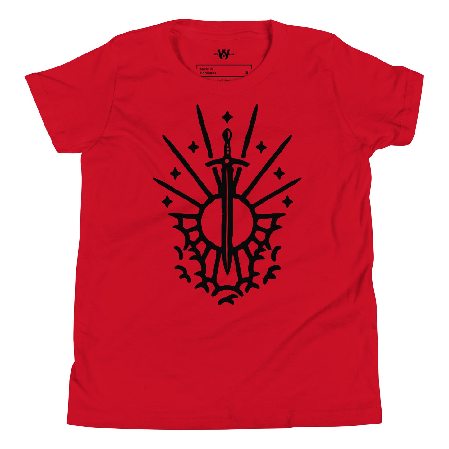 Rev 1:16 Black Sword and Sun Youth Short Sleeve T-Shirt